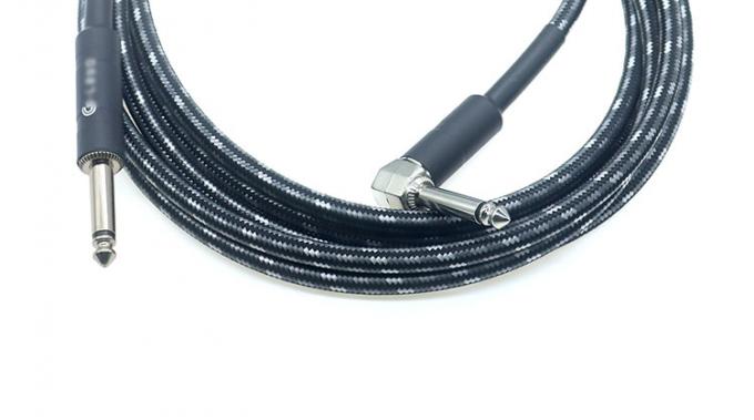 L-vorm 90 graden rechthoek tot rechte Duurzame gevlochten jas 6.35mm Ts Jack Instrument Elektro-gitaar patch Audio kabel 5
