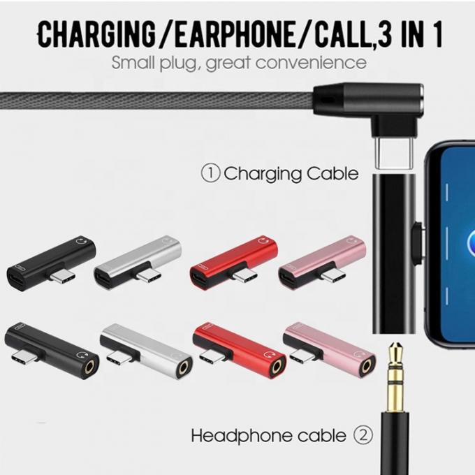 2 in 1 USB Type C tot 3,5 mm Jack PD Charging Headphone Audio Adapter 1