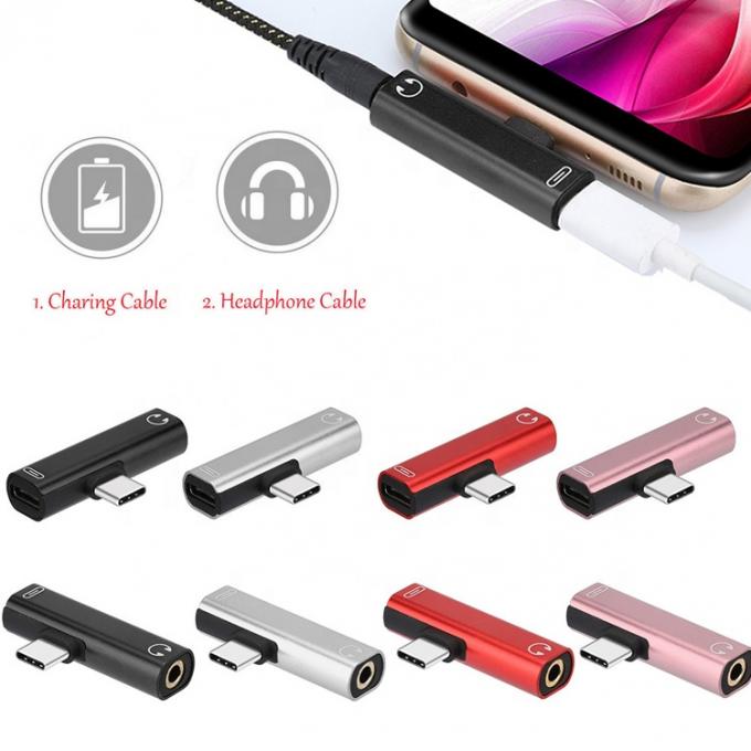 2 in 1 USB Type C tot 3,5 mm Jack PD Charging Headphone Audio Adapter 0