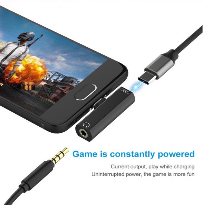2 in 1 USB Type C tot 3,5 mm Jack PD Charging Headphone Audio Adapter 7