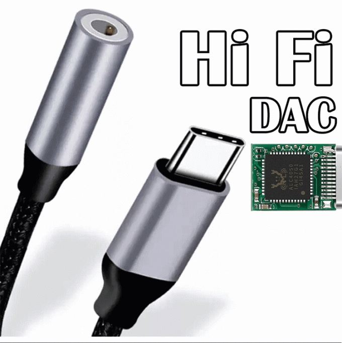 Hifi DAC USB Type C naar 3,5 mm koptelefoonaansluiting Audio Adapter voor Samsung Huawei Oneplus Meizu Google Oneplus 0