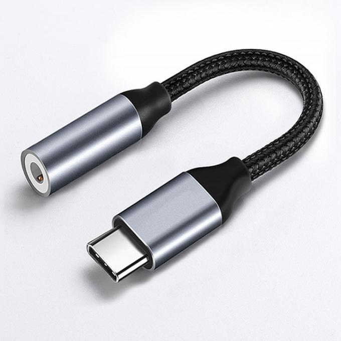 Hoog compatibele DAC gebreide koptelefoon USB Type C naar 3,5 mm audio adapter voor Pixel Google 0