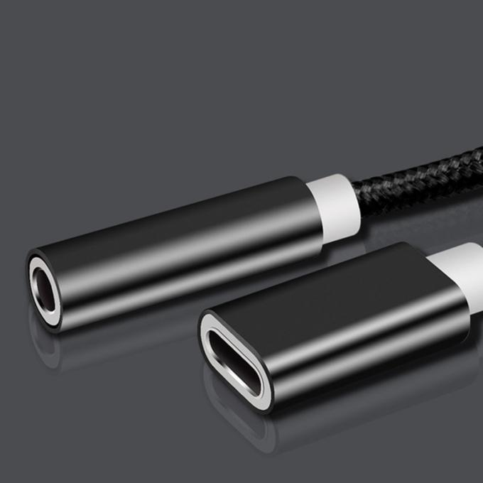 2 in 1 Type C tot 3,5 mm Charger Koptelefoon Audio Jack USB C kabel Draagbare Type-C tot 3,5 mm Connector Adapter voor mobiele telefoon 4