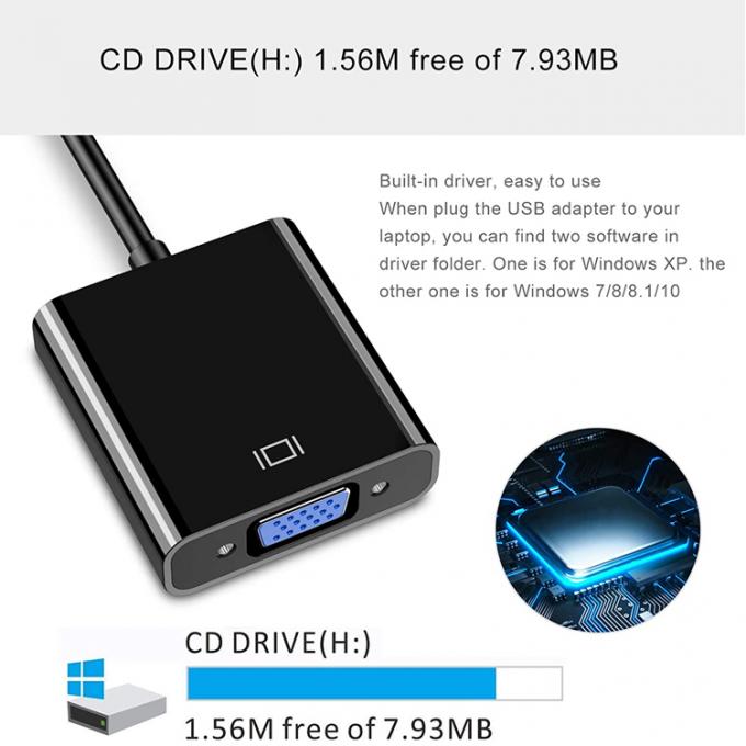 Multi Display Video Converter USB 3.0 naar VGA Adapter voor PC Laptop Monitor Projector HDTV 2