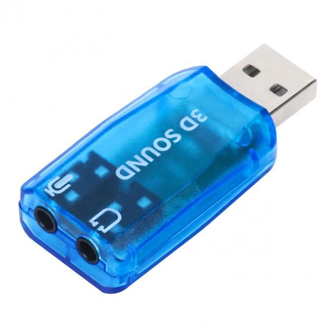 Plug and Play 5.1 Externe 3D microfoon Stereo Studio Audio USB Interface Soundcard Adapter met 3,5 mm koptelefoon 2