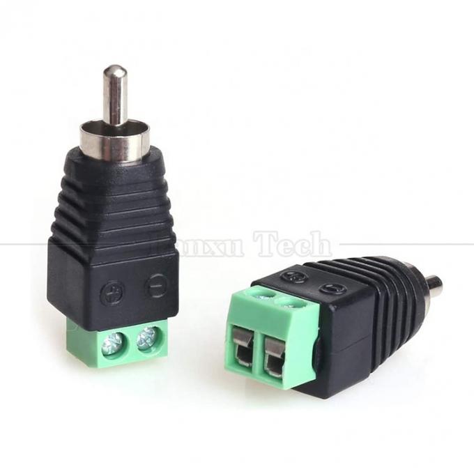 RCA Vrouwelijke Man tot Schroef Terminal AV Phono Solderless Plug Wire Connector Converter Audio Adapter 2
