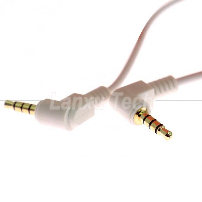 90 graden hoek man tot man 3,5 mm 3 4 polen TRS TRRS mono microfoon stereo audio jack patch adapter kabel voor koptelefoon 1