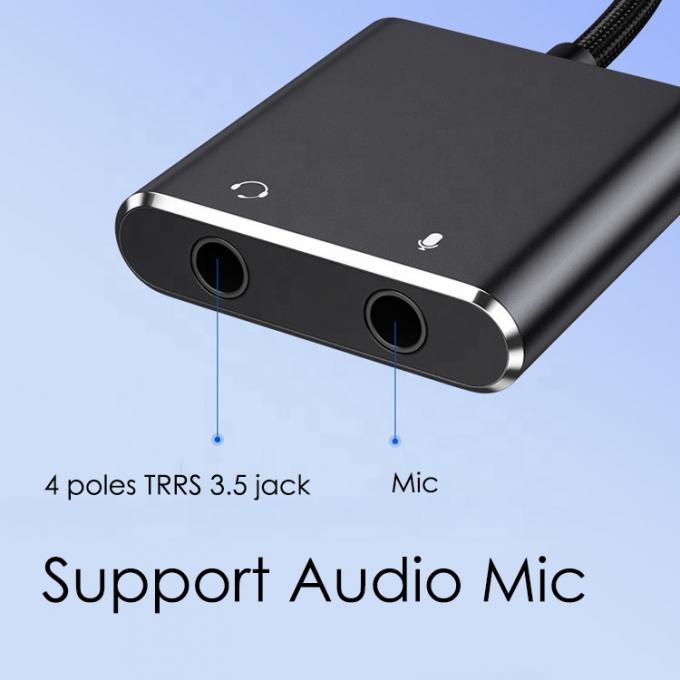 Plug and Play Audio Mic Studio Headset USB External Sound Card Adapter voor Laptop 1