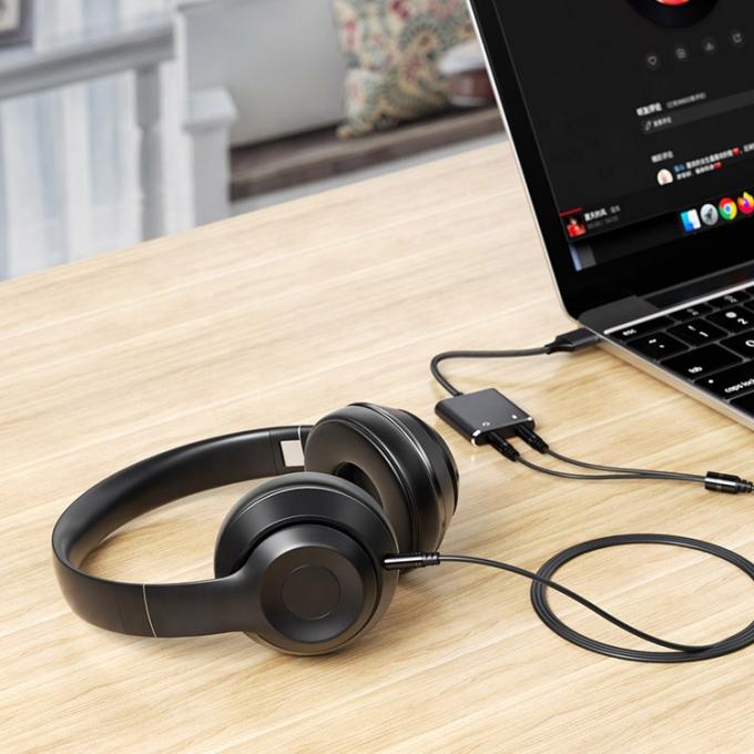 Plug and Play Audio Mic Studio Headset USB External Sound Card Adapter voor Laptop 4