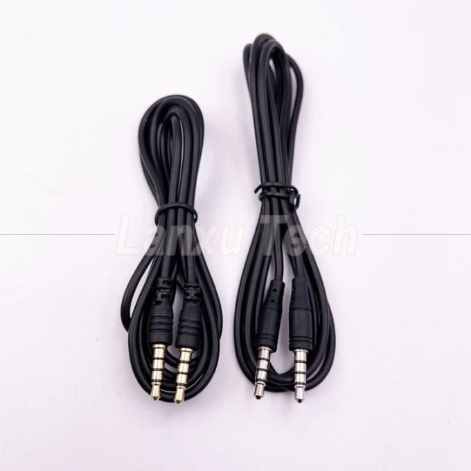 Voorraad Man tot Man 3,5 mm 4 Poles Stereo Jack Microphone Audio Extension Cable voor oortelefoon Computer luidspreker 5