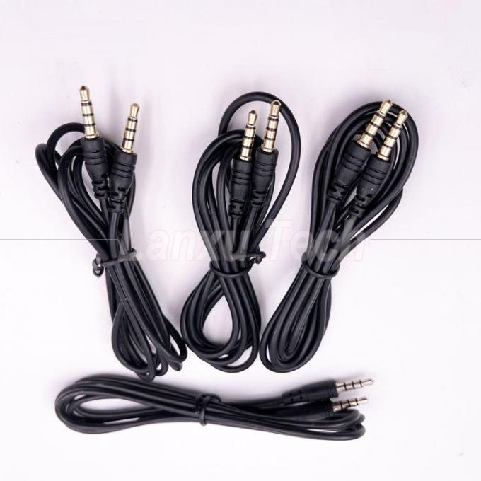 Voorraad Man tot Man 3,5 mm 4 Poles Stereo Jack Microphone Audio Extension Cable voor oortelefoon Computer luidspreker 2