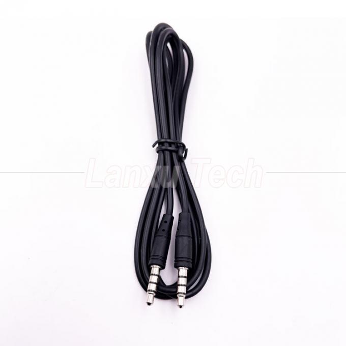 Voorraad Man tot Man 3,5 mm 4 Poles Stereo Jack Microphone Audio Extension Cable voor oortelefoon Computer luidspreker 3