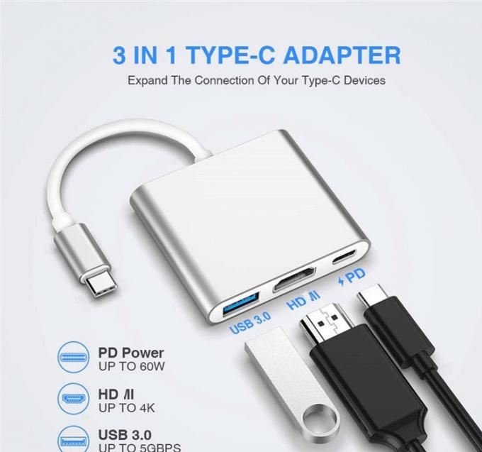 3 in 1 PD opladen 4K 1080P USB Type C OTG Docking Station Hub Adapter 0