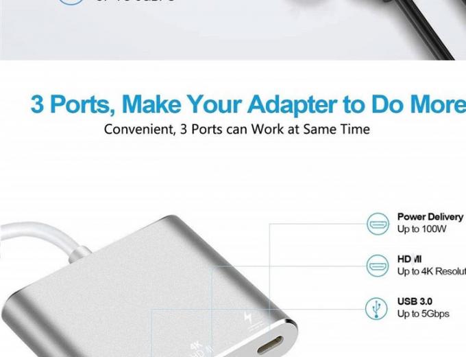 3 in 1 PD opladen 4K 1080P USB Type C OTG Docking Station Hub Adapter 1
