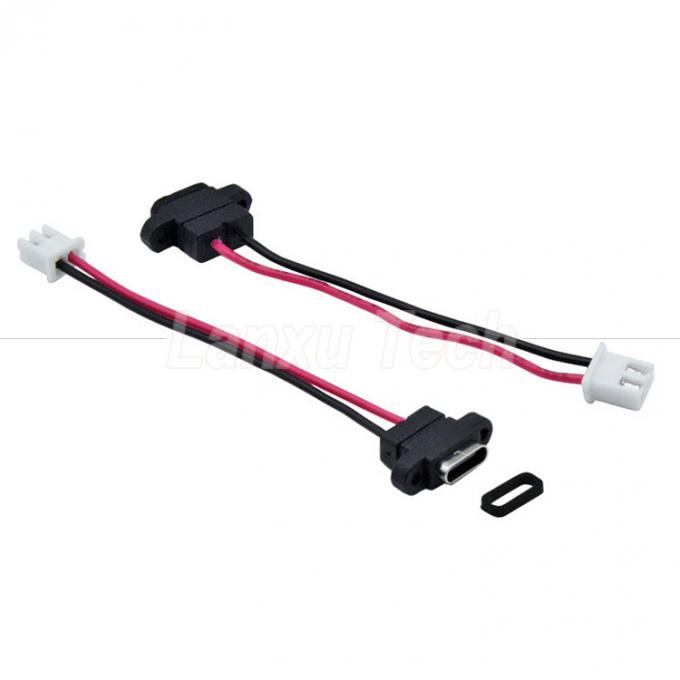 Waterdichte USB Type C Vrouwelijke stopcontact voor 2 pin 4 pin PH 2.0 XH 2.54 SH1.0 VH ZH MX-aansluitkabel 1