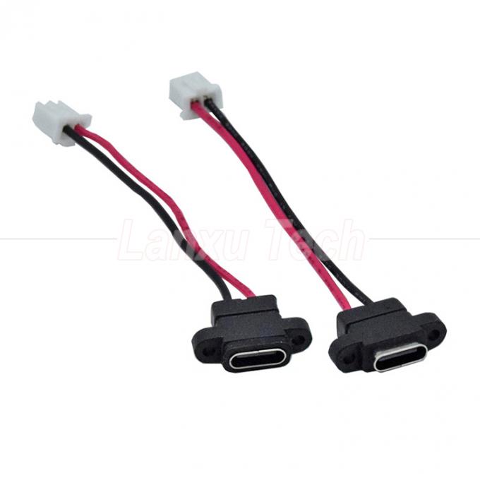 Waterdichte USB Type C Vrouwelijke stopcontact voor 2 pin 4 pin PH 2.0 XH 2.54 SH1.0 VH ZH MX-aansluitkabel 0
