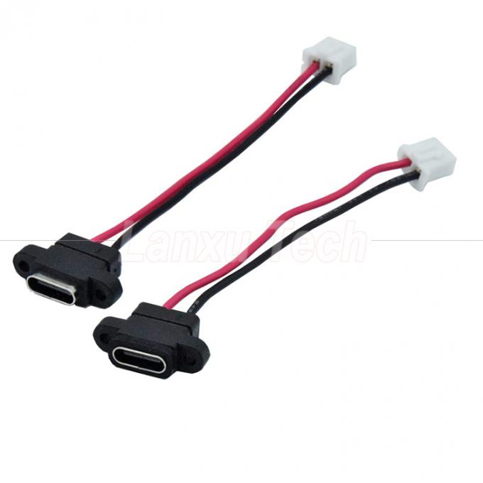 Waterdichte USB Type C Vrouwelijke stopcontact voor 2 pin 4 pin PH 2.0 XH 2.54 SH1.0 VH ZH MX-aansluitkabel 2