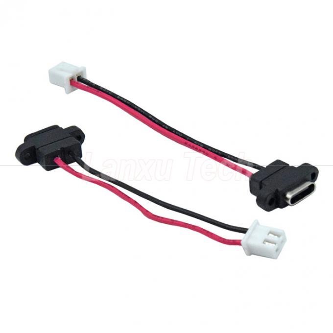 Waterdichte USB Type C Vrouwelijke stopcontact voor 2 pin 4 pin PH 2.0 XH 2.54 SH1.0 VH ZH MX-aansluitkabel 4