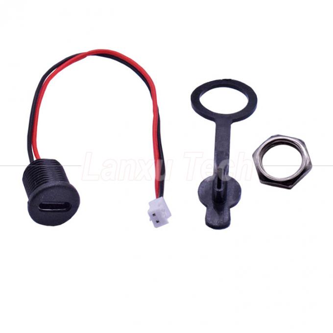 Waterdichte dop USB Type C Vrouwelijke stopcontact aansluiting voor 2 pinnen PH 2.0 XH 2.54 SH1.0 VH ZH MX connector kabel 4