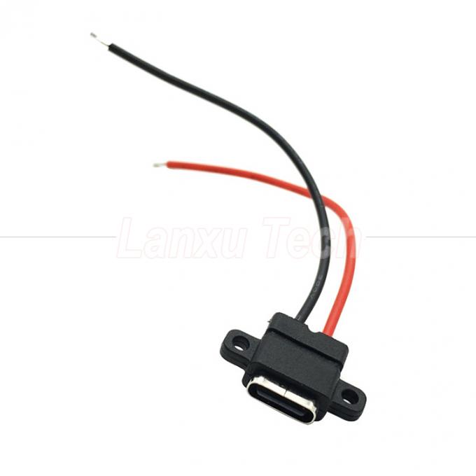 Waterdicht USB-type C-solder Vrouwelijke Jack Socket Draadkabel voor laptopprinter 3