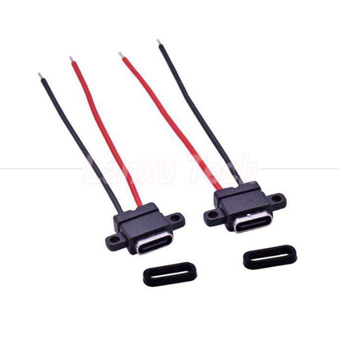 Waterdicht USB-type C-solder Vrouwelijke Jack Socket Draadkabel voor laptopprinter 4