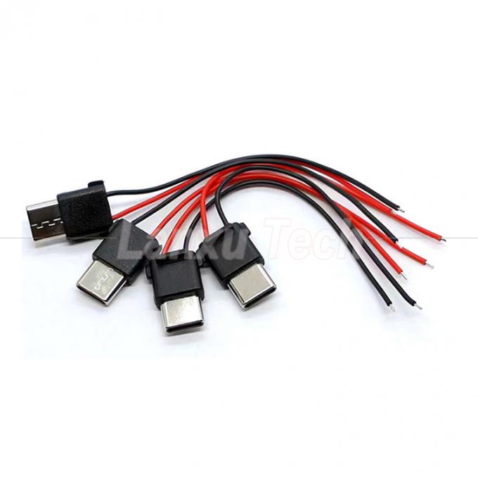 USB Type C 2 pin mannelijke stekker connector kabel voor telefoon power bank 0