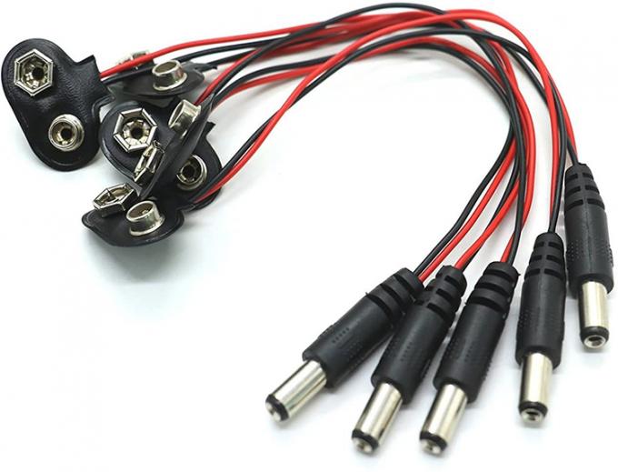 9V accu Snap Clip Connector To DC Male 5.5 2.1mm Jack Plug Power Cable voor accuhouders 5