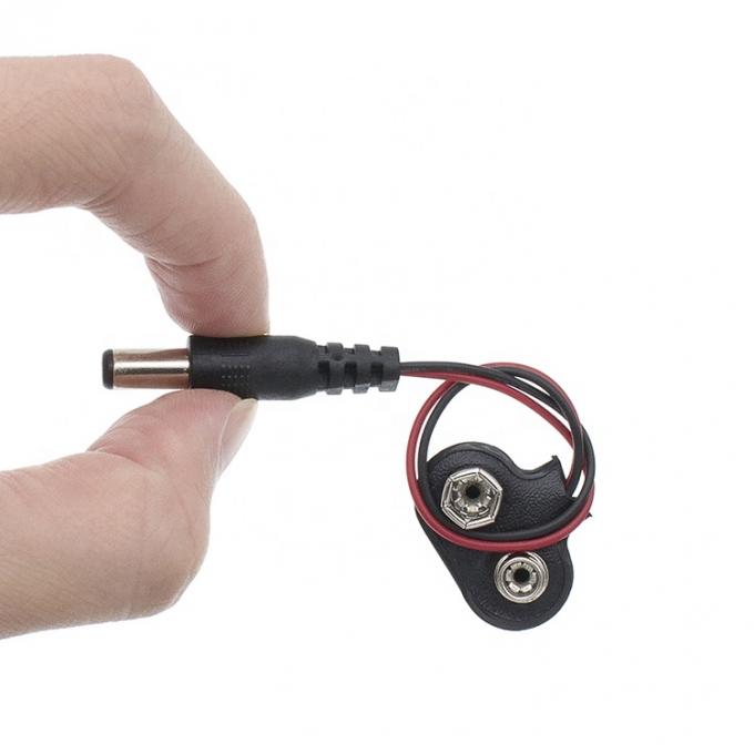 9V accu Snap Clip Connector To DC Male 5.5 2.1mm Jack Plug Power Cable voor accuhouders 6