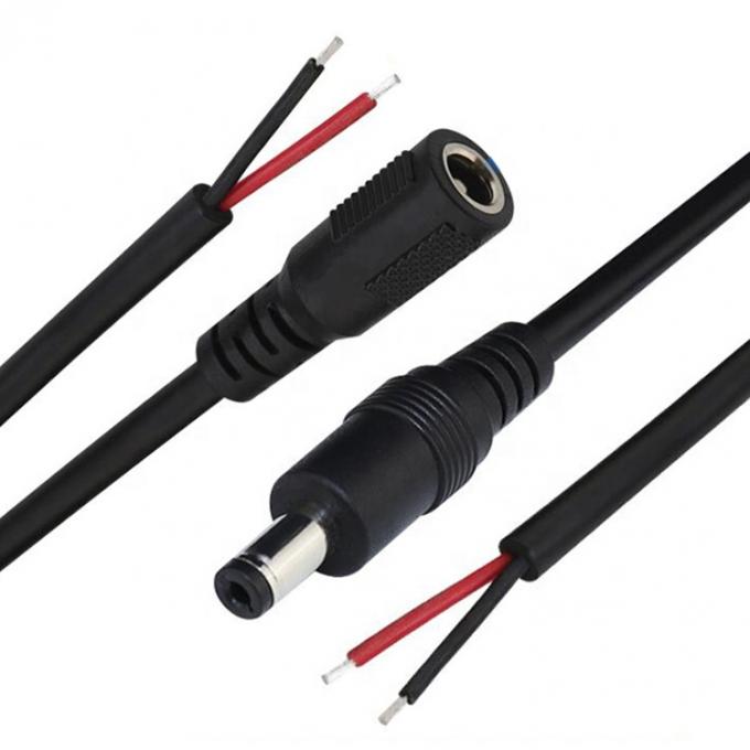 1M 2M 3M DC Supply Input Barrel Jack 2.1x5.5mm Mannelijk Vrouwelijk Socket naar Open Pigtail DC Power Cable 7