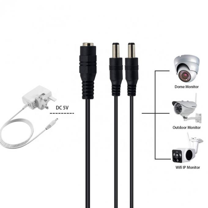 1 tot 4 manieren 1 Vrouw tot 4 Man 5,5x2,1 mm DC stroomvoorziening Splitter kabel voor CCTV Camera LED 4