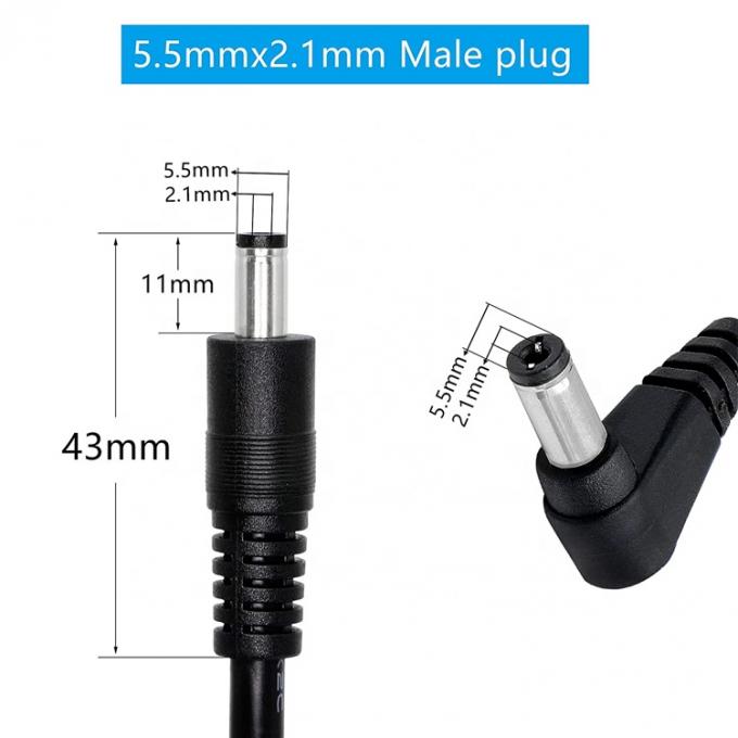 90 graden rechthoek man tot rechte man 5,5x2,1 mm vat Jack DC-verlengkabel 2