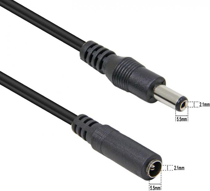 CUSTOM 1m Man tot Vrouw Man tot Man 2,1x5,5 mm DC-verlengkabel 2