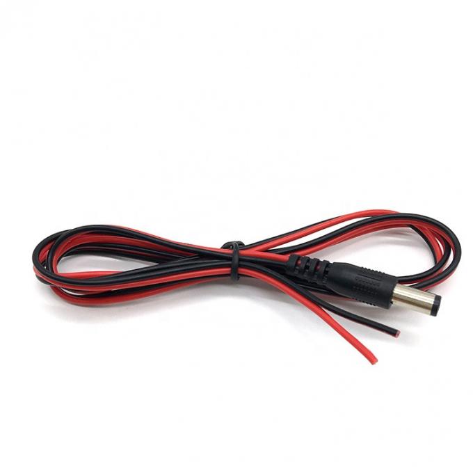Rood Zwart DC Man 5,5x2,1 mm Lood Jack tot ontdaan Open Bare End Gelast Draadkabel 5