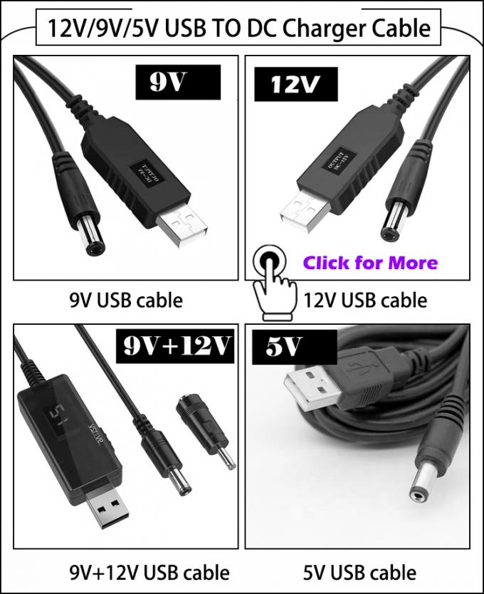 1m Drok 5V USB om 9V 12V Step Up Multi Output DC Converter Cable voor Router Modem te versterken 1