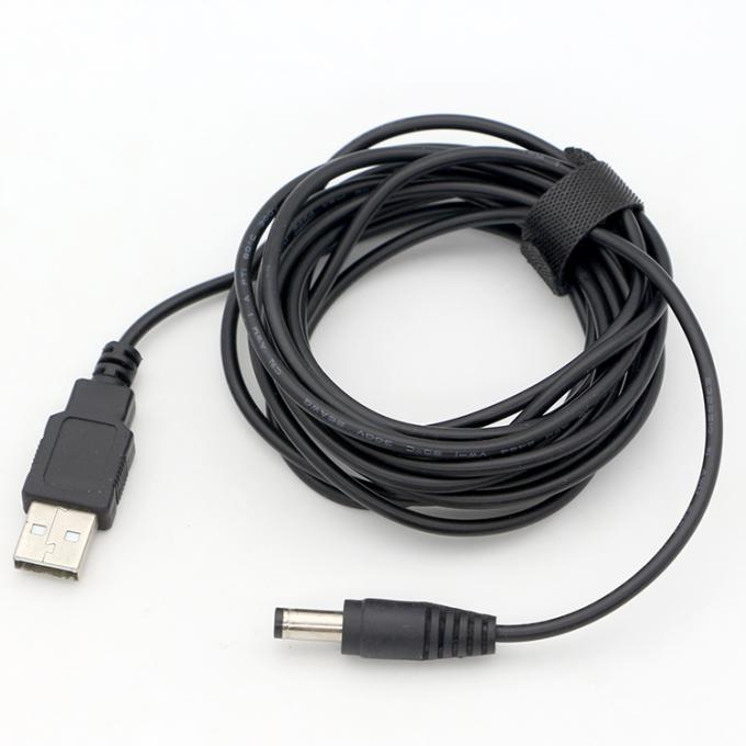 1M 2A 5V USB naar DC 5,5x2,1 mm Barrel Jack Power Charger Cable voor Led Light Lamp Speaker Fan Tablet Camera Router TV Box 7