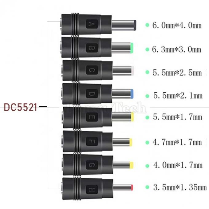 DC Vrouwelijke 5,5x2,1 mm tot mannelijke DC 5,5x2,1 3,5x1,35 4,0x1,7 5,5x1,7 5,5x2,5 6,3x3,0 6,0x4,0 Adapter 1