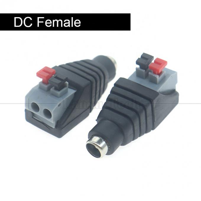 Solderloze drukknop DC 5.5*2.1mm Mannelijke Vrouwelijke Loop Jack tot 2p Draadkabel Connector voor LED Strip Camera 0