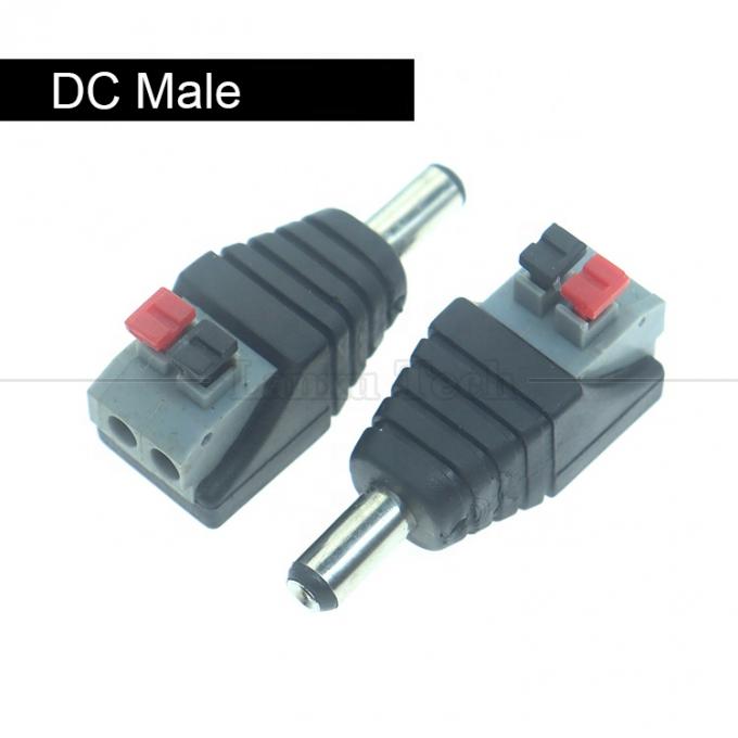 Solderloze drukknop DC 5.5*2.1mm Mannelijke Vrouwelijke Loop Jack tot 2p Draadkabel Connector voor LED Strip Camera 1