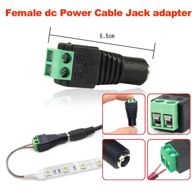 Solderloze 12v 24v 5.5x2.5mm 5.5x2.1mm Vrouwelijke DC-stroom aansluiting Jack Adapter voor CCTV-camera Led Strip Lights 1