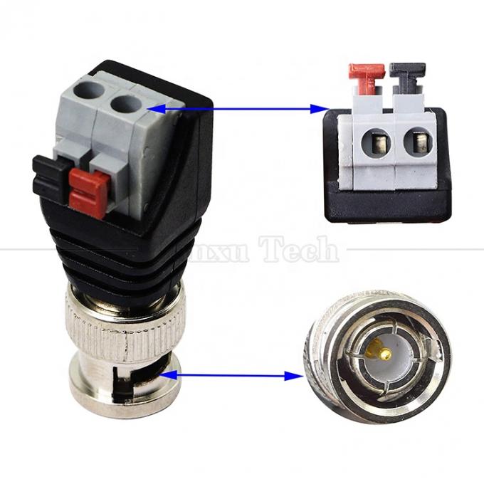 Solderloze schroef terminal 2 Pin drukknop BNC Mannelijke Vrouwelijke connector stroomadapter voor CCTV camera 3