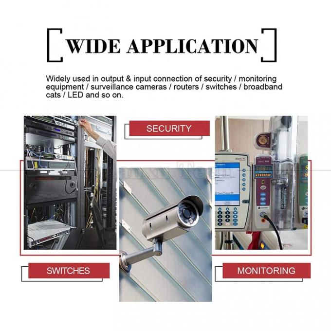 Solderloze schroef terminal 2 Pin drukknop BNC Mannelijke Vrouwelijke connector stroomadapter voor CCTV camera 0