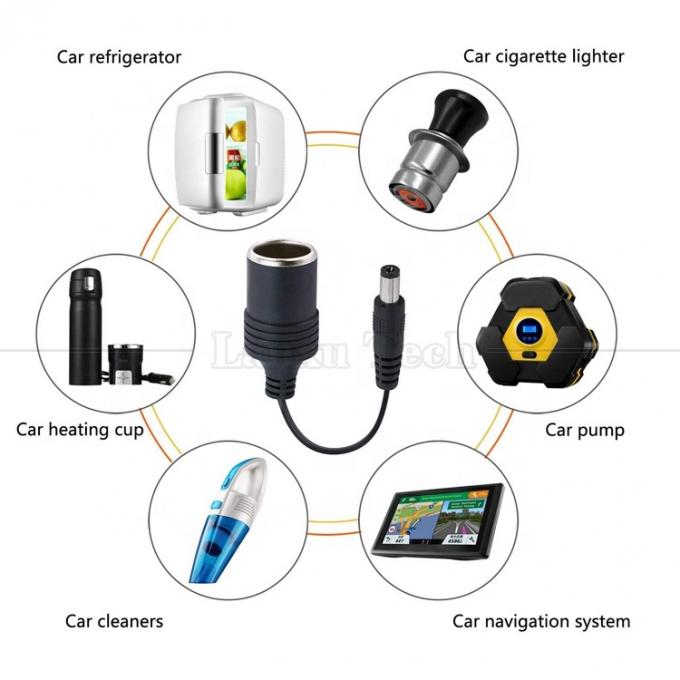 120W 12V 10A Auto Sigarettenlakker Vrouwelijke stopcontact naar DC Man 5.5mm x 2.1mm Power Charger Cable 5