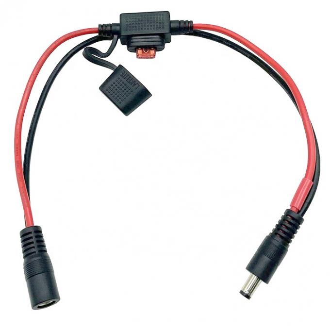 10A Fuse DC Jack 5.5x2.1mm naar SAE Plug Power Extension Cable voor motorfiets zonnepaneeloplader 0