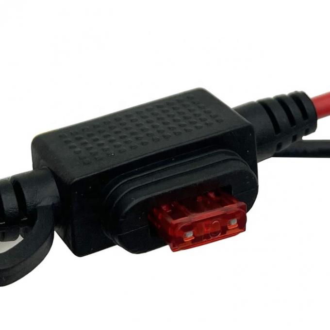 10A Fuse DC Jack 5.5x2.1mm naar SAE Plug Power Extension Cable voor motorfiets zonnepaneeloplader 3
