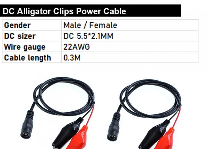 30 cm DC 5.5x2.1mm Mannelijk Vrouwelijk tot Dubbele Alligator Clips Stroomvoorziening DC Kabel 0