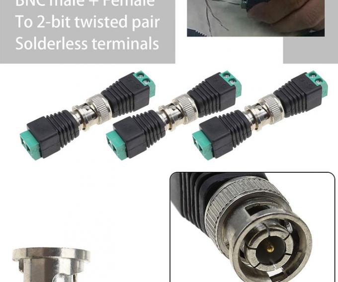 Solderloze schroefterminal BNC Vrouwelijke mannelijke connector adapter voor CCTV camera monitor video recorder 2