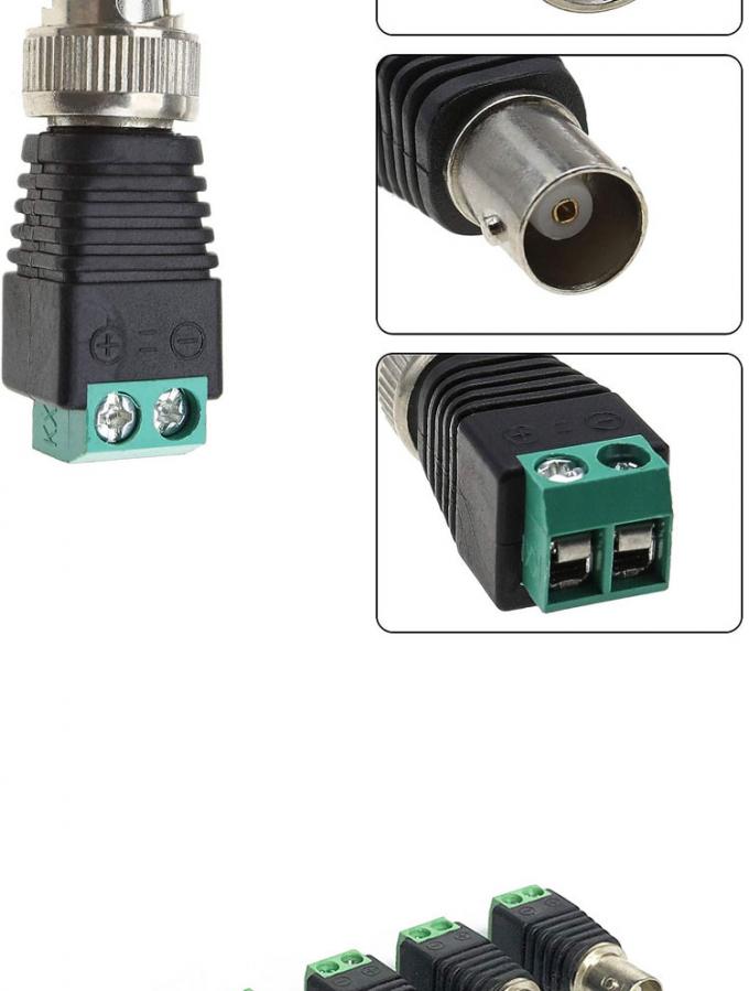 Solderloze schroefterminal BNC Vrouwelijke mannelijke connector adapter voor CCTV camera monitor video recorder 3