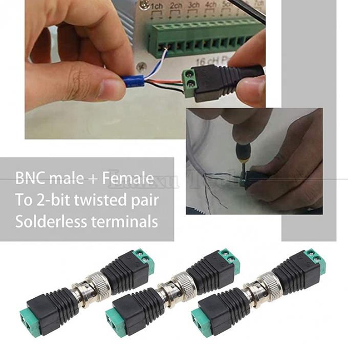 Soldeerloze schroefterminal mannelijk vrouwelijk BNC-connector stroomadapter voor CCTV-camera monitor video recorder 2