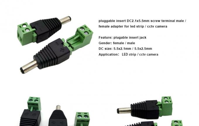 Solderless Insert Manlijk Vrouwelijk 2.1 X 5.5mm DC Jack Connector Power Terminal Plug Adapter voor LED Strip CCTV Camera 0