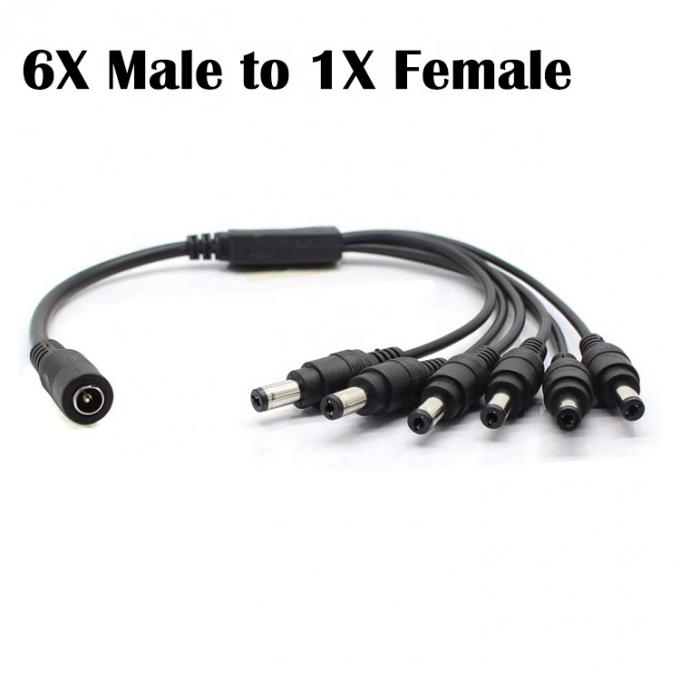 1 tot 6 manieren 1 Vrouw tot 6 Man 5.5x2.1 mm DC stroomtoevoer Splitter kabel voor CCTV camera LED strip 4